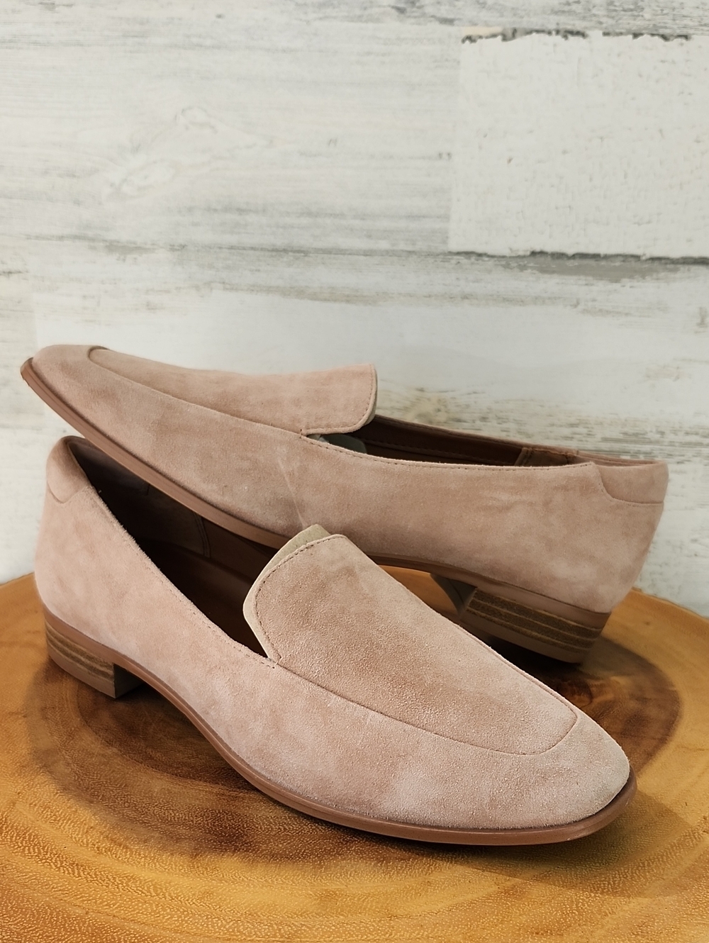 NWOT FRANCO SARTO CARLINA TAN SUEDE LOAFERS - Picture 9 of 11